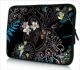 Laptophoes 11,6 inch zwart patroon bloemen - Sleevy