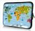 Laptophoes 17,3 inch wereldkaart dieren - Sleevy